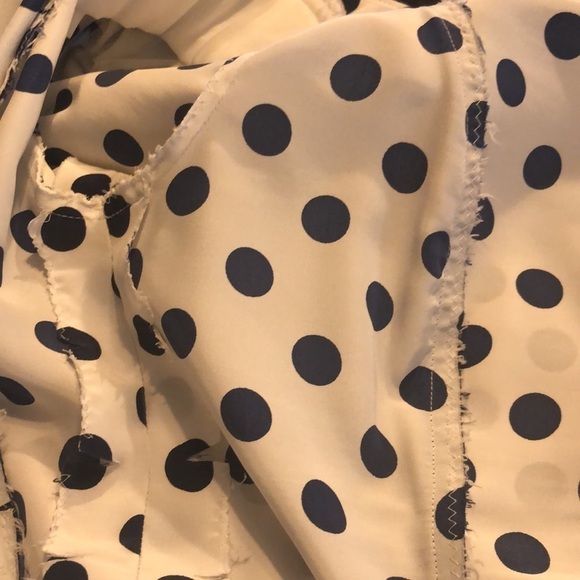 TRUE VINTAGE Hand Made Cream with Navy Dots Short Sleeve Sheath Dress - Picture 15 of 16